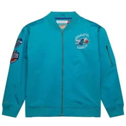Lightweight Satin Bomber Vintage Logo Charlotte Hornets