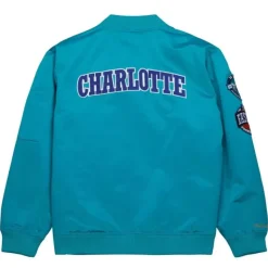 Lightweight Satin Bomber Vintage Logo Charlotte Hornets