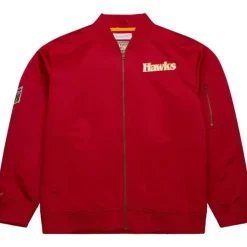 Lightweight Satin Bomber Vintage Logo Atlanta Hawks