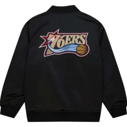 Lightweight Satin Bomber Vintage Logo Philadelphia 76Ers