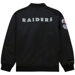 Lightweight Satin Bomber Vintage Logo Oakland Raiders