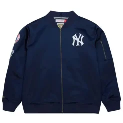 Lightweight Satin Bomber Vintage Logo New York Yankees