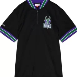 Mesh 1/4 Zip Milwaukee Bucks