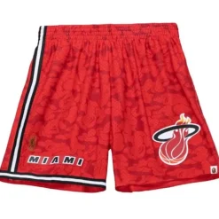 M&N X Bape Miami Heat Shorts