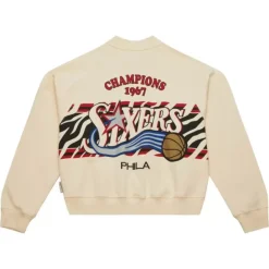 M&N X Melody Ehsani Raglan Pullover Philadelphia 76Ers