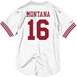 Name & Number Mesh Crew Neck San Francisco 49Ers Joe Montana