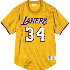Name & Number Mesh Crewneck Los Angeles Lakers Shaquille O'Neal