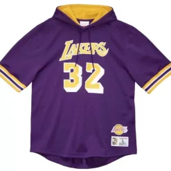 Name & Number Mesh Ss Hoodie Los Angeles Lakers 1985 Magic Johnson