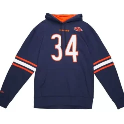 Name And Number Fleece Hoodie Chicago Bears 1983 Walter Payton