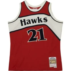 Off Court Chenille Swingman Dominique Wilkins Atlanta Hawks 1986-87 Jersey