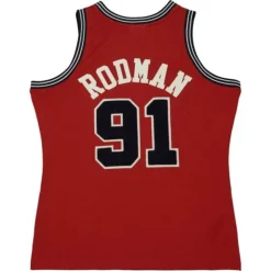 Off Court Chenille Swingman Dennis Rodman Chicago Bulls 1997-98 Jersey