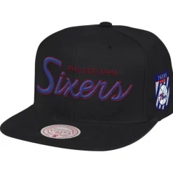 Pink Under Script Snapback Hwc Philadelphia 76Ers