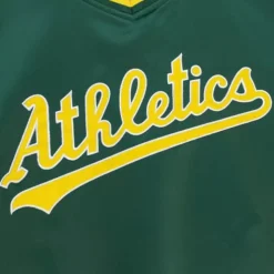 Sideline Pullover Satin Jacket Oakland Athletics