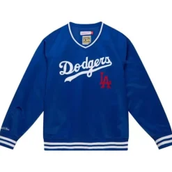 Sideline Pullover Satin Jacket Los Angeles Dodgers