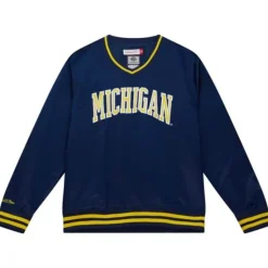 Sideline Pullover Satin Jacket University Of Michigan