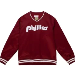 Sideline Pullover Satin Jacket Philadelphia Phillies
