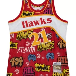 Slap Sticker Swingman Dominique Wilkins Atlanta Hawks 1986-87 Jersey