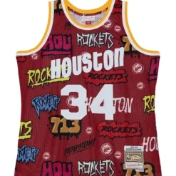 Slap Sticker Swingman Hakeem Olajuwon Houston Rockets 1993-94 Jersey