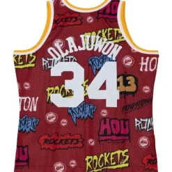 Slap Sticker Swingman Hakeem Olajuwon Houston Rockets 1993-94 Jersey