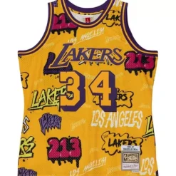 Slap Sticker Swingman Shaquille O'Neal Los Angeles Lakers 1996-97 Jersey