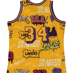 Slap Sticker Swingman Shaquille O'Neal Los Angeles Lakers 1996-97 Jersey