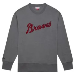 Snow Washed Fleece Crew Atlanta Braves