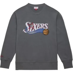 Snow Washed Fleece Crew Philadelphia 76Ers