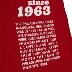 Team Origins S/S Top Philadelphia 76Ers