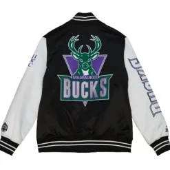 Team Origins Varsity Satin Jacket Milwaukee Bucks
