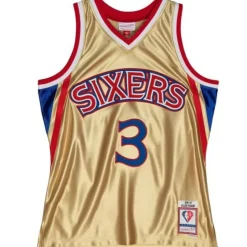 75Th Anniversary Gold Swingman Allen Iverson Philadelphia 76Ers 1996-97 Jersey