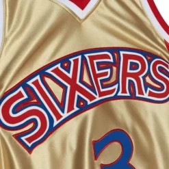 75Th Anniversary Gold Swingman Allen Iverson Philadelphia 76Ers 1996-97 Jersey
