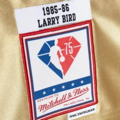 75Th Anniversary Gold Swingman Larry Bird Boston Celtics 1985-86 Jersey