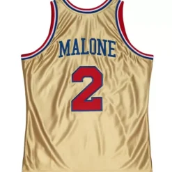 75Th Anniversary Gold Swingman Moses Malone Philadelphia 76Ers 1982-83 Jersey