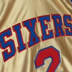 75Th Anniversary Gold Swingman Moses Malone Philadelphia 76Ers 1982-83 Jersey