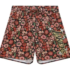 Womens Floral Shorts Los Angeles Lakers