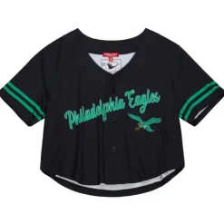 Women'S Ss Button Crop Philadelphia Eagles