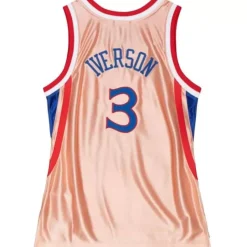 Womens 75Th Anniversary Rose Gold Swingman Allen Iverson Philadelphia 76Ers 1996-97 Jersey