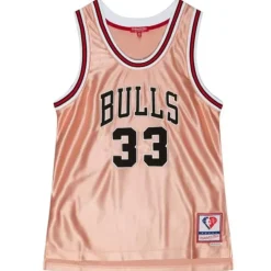 Womens 75Th Anniversary Rose Gold Swingman Scottie Pippen Chicago Bulls 1997-98 Jersey